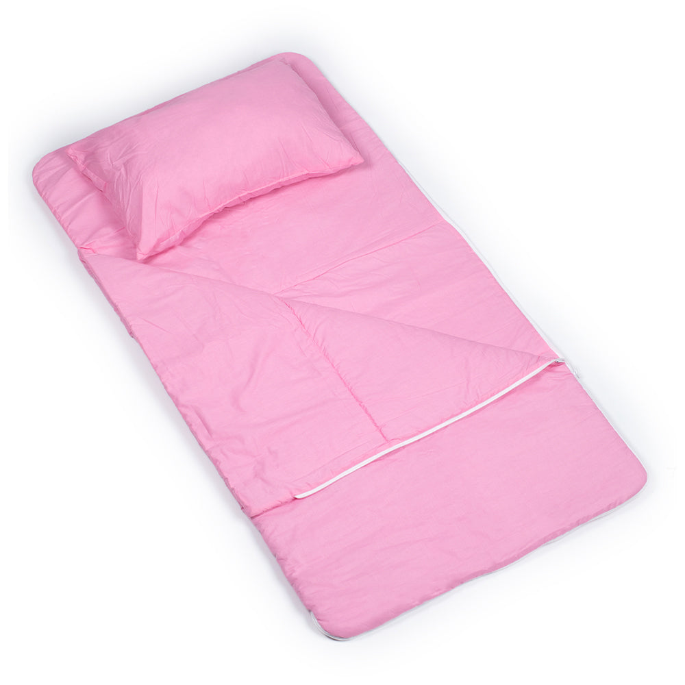Sac de dormit de bumbac cu perna si fermoar 140x75 cm Nativo Dreams Roz