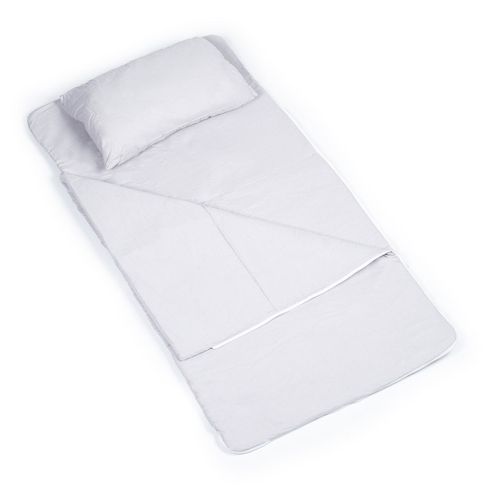 Sac de dormit de bumbac cu perna si fermoar 140x75 cm Nativo Dreams Gri