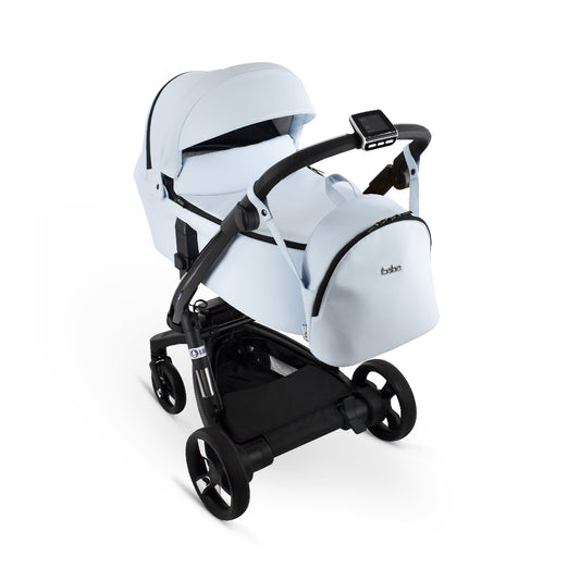 Carucior electric Ibebe iSTOP & DRiVE 2 in 1 Piele ecologica Albastru (ISD47)