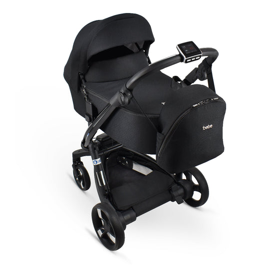 Carucior electric Ibebe iSTOP & DRiVE 2 in 1 Textil Negru (ISD105)
