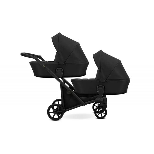 Cochecito gemelar Kunert Brav Duo 2 en 1 Negro/chasis Negro