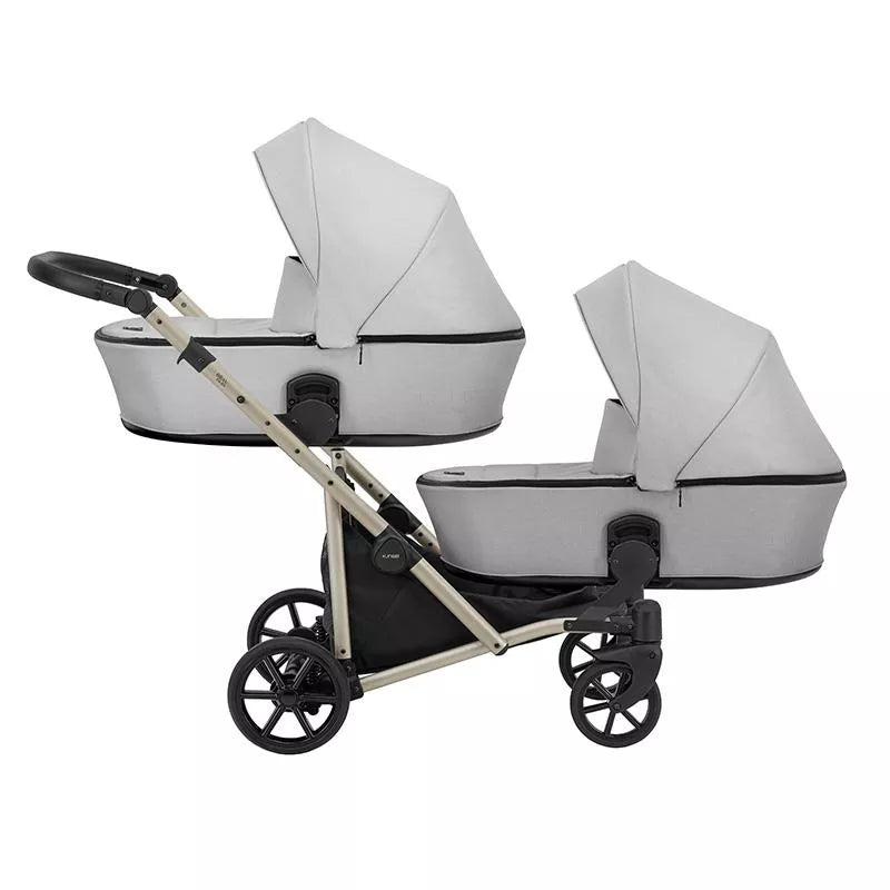 Cochecito doble Kunert Brav Duo 2 en 1 Gris/chasis Champagne