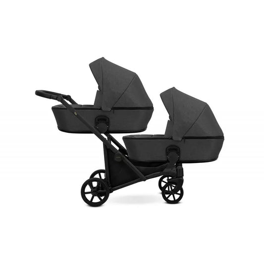 Cochecito gemelar Kunert Brav Duo 2 en 1 Grafito/chasis Negro