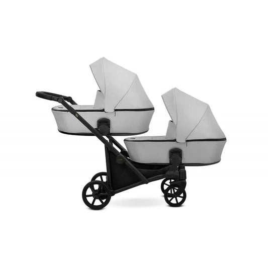 Cochecito gemelar Kunert Brav Duo 2 en 1 Gris/chasis Negro