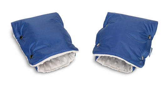 Guantes Minky para el manillar del cochecito azules