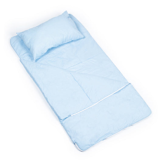Sac de dormit de bumbac cu perna si fermoar 140x75 cm Nativo Dreams Albastru