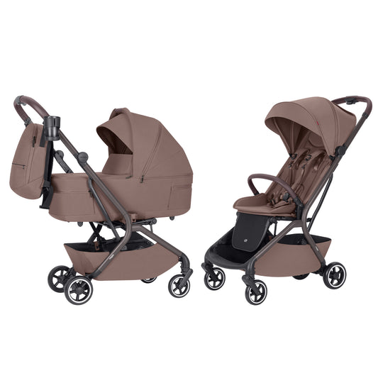 Cochecito compacto Carrello Magia CRL-6555 2 en 1 Rosa Glace, máx. 22 Kg, dimensiones de equipaje de mano