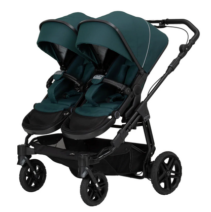 Cochecito deportivo para gemelos Hartan Two Select Outdoor Leaves (702), reversible, plegado compacto, ruedas de goma con aire