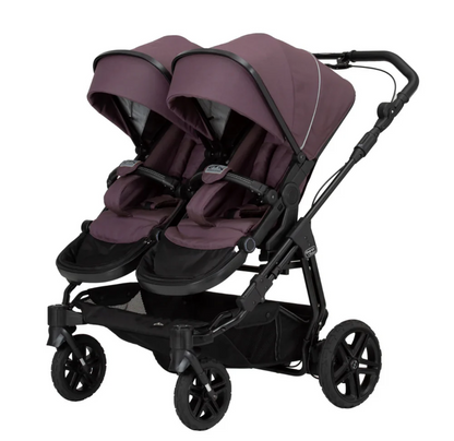 Cochecito deportivo gemelar Hartan Two Select Outdoor Amethyst (703), reversible, plegado compacto, ruedas neumáticas
