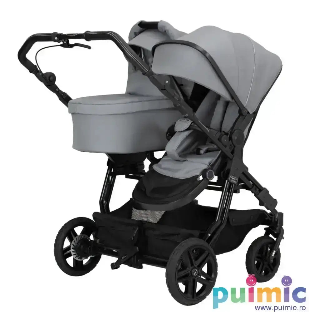 Cochecito deportivo gemelar Hartan Two Select Outdoor Amethyst (703), reversible, plegado compacto, ruedas neumáticas