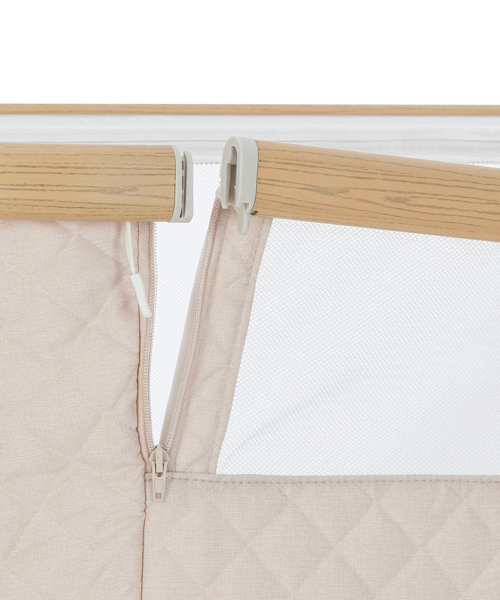 Cuna mecedora eléctrica Carrello PRIMA Honey Beige, melodías, sensor de movimiento, temporizador, bluetooth