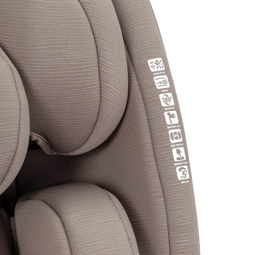 Scaun auto rotativ 360° SPS Carrello OCTOPUS i-SIZE 40-150 cm ISOFIX Midnight Black scaun-auto