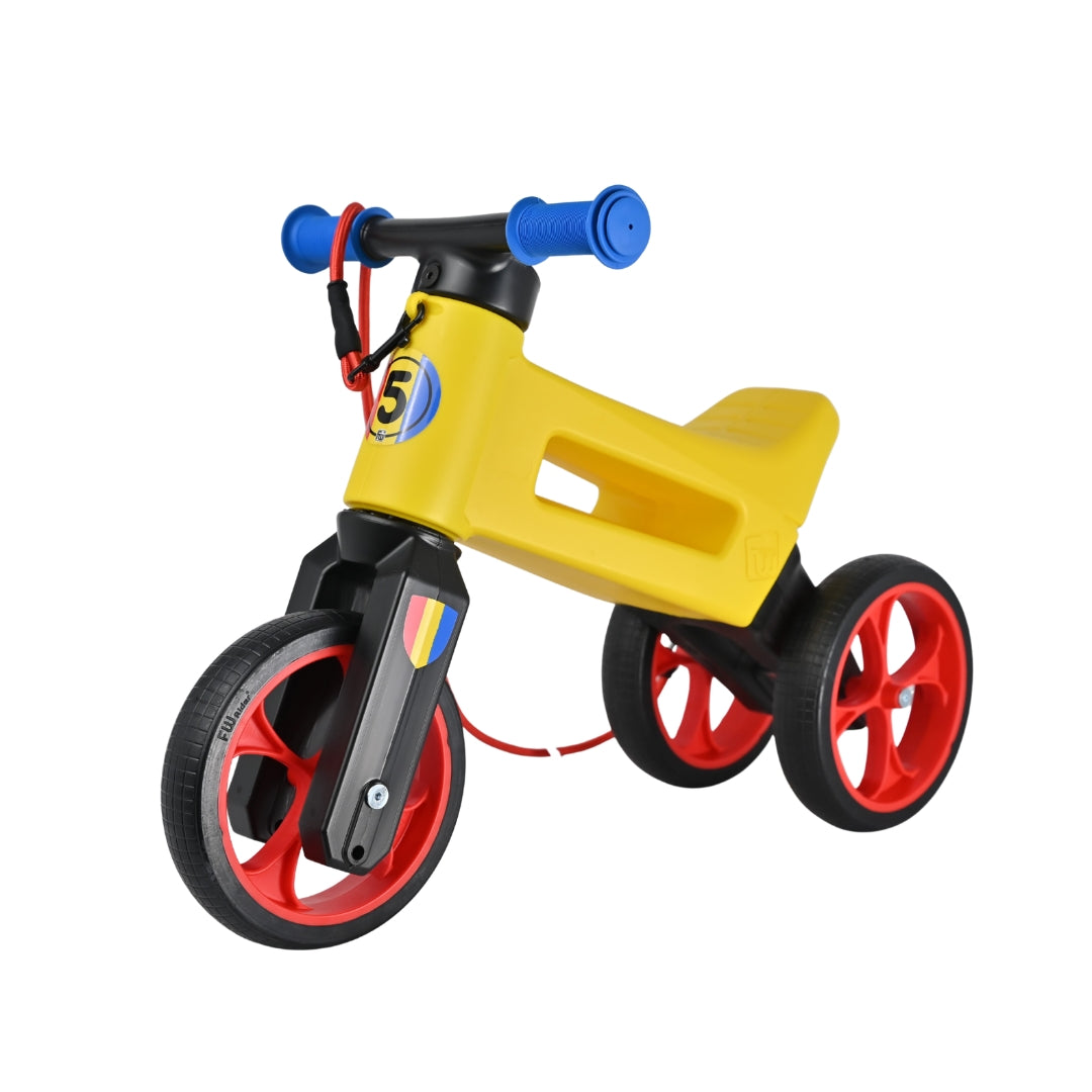 Bicicleta fara pedale 2 in 1 Funny Wheels Rider SuperSport Romania, 18+ luni, pneuri si manere de cauciuc, 4 nivele de reglaj pe inaltime
