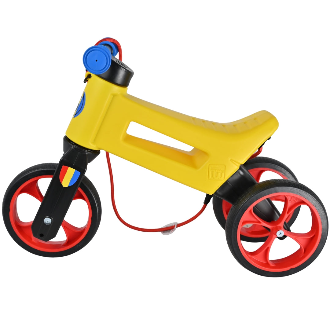 Bicicleta fara pedale 2 in 1 Funny Wheels Rider SuperSport Romania, 18+ luni, pneuri si manere de cauciuc, 4 nivele de reglaj pe inaltime