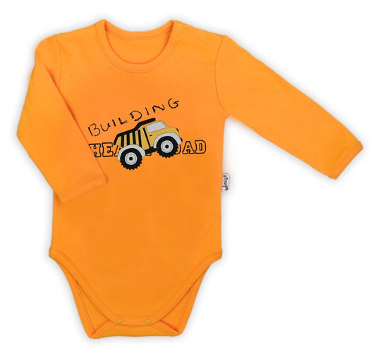 Body de bumbac cu maneca lunga (181099) Nicol "Big Trucks"
