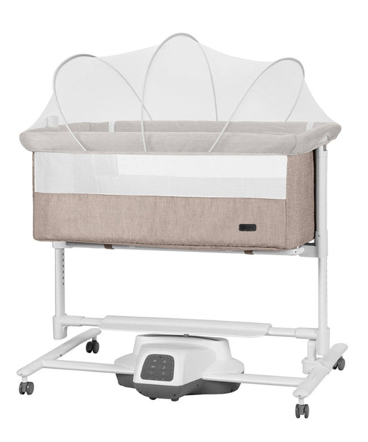 Patut leagan electric Carrello Bloom Cream Beige 85x50 cm cu senzor de miscare telecomanda 7 moduri de leganare 5