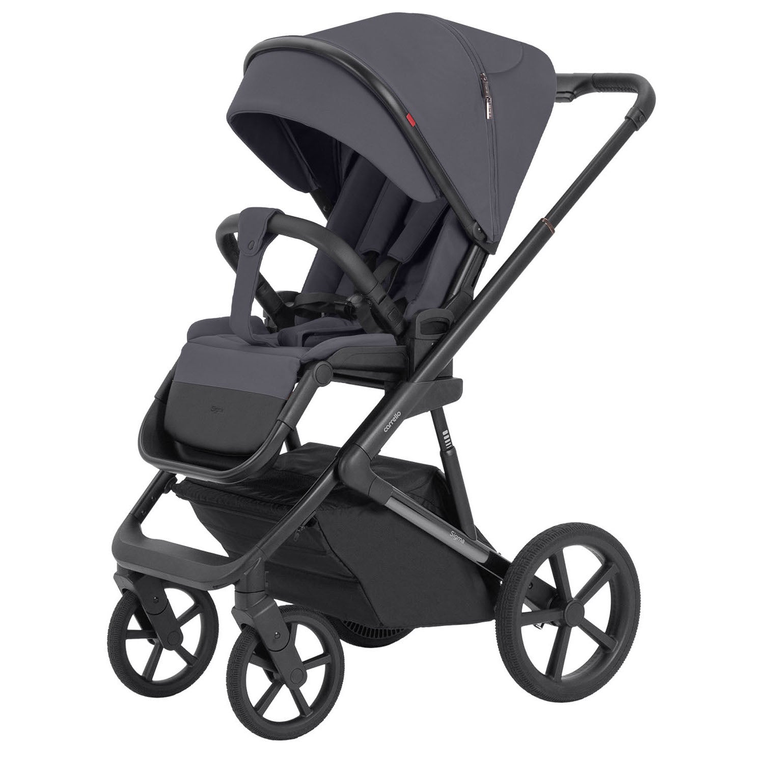 Carucior 2 in 1 Carrello Sigma CRL-6523 Club Grey, reversibil, suspensie pe cadru, functie troller