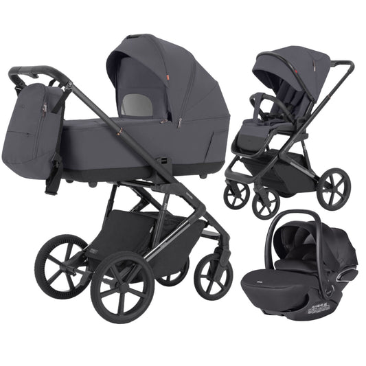 Cochecito 3 en 1 Carrello Sigma CRL-6523 Club Grey, reversible, suspensión en el chasis, función de maleta de viaje