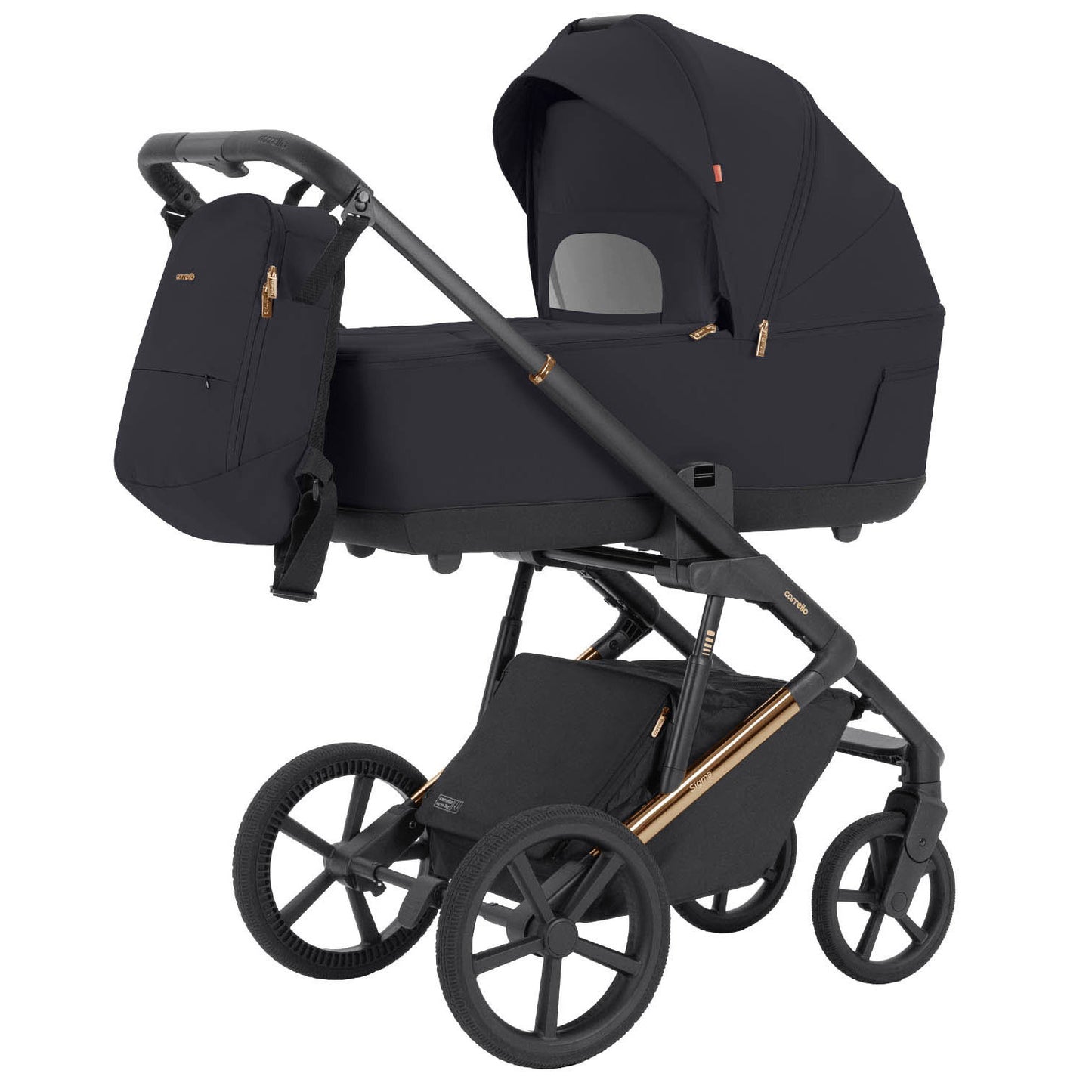 Carucior 2 in 1 Carrello Sigma CRL-6523 Iridium Black, reversibil, suspensie pe cadru, functie troller
