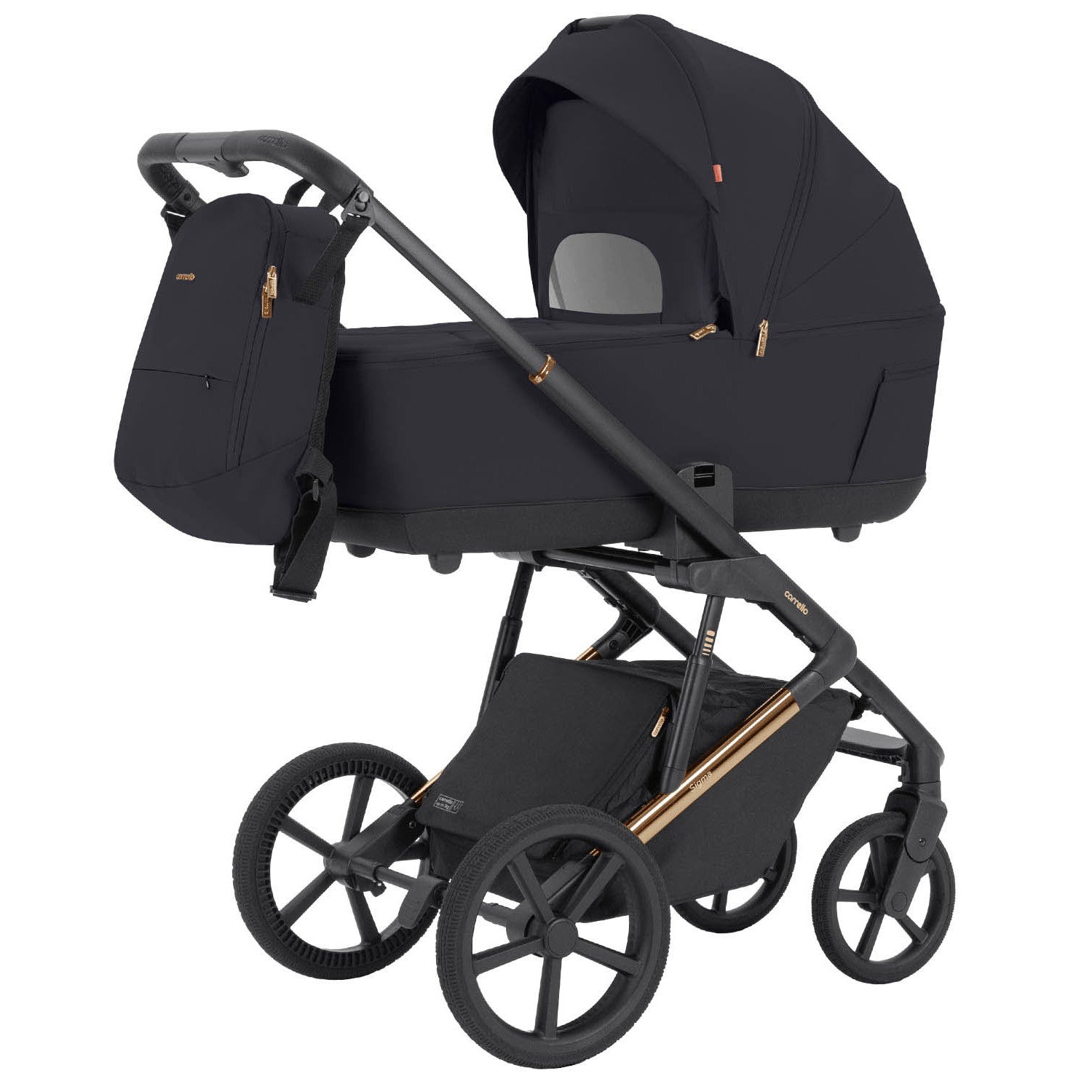 Carucior 2 in 1 Carrello Sigma CRL-6523 Iridium Black, reversibil, suspensie pe cadru, functie troller