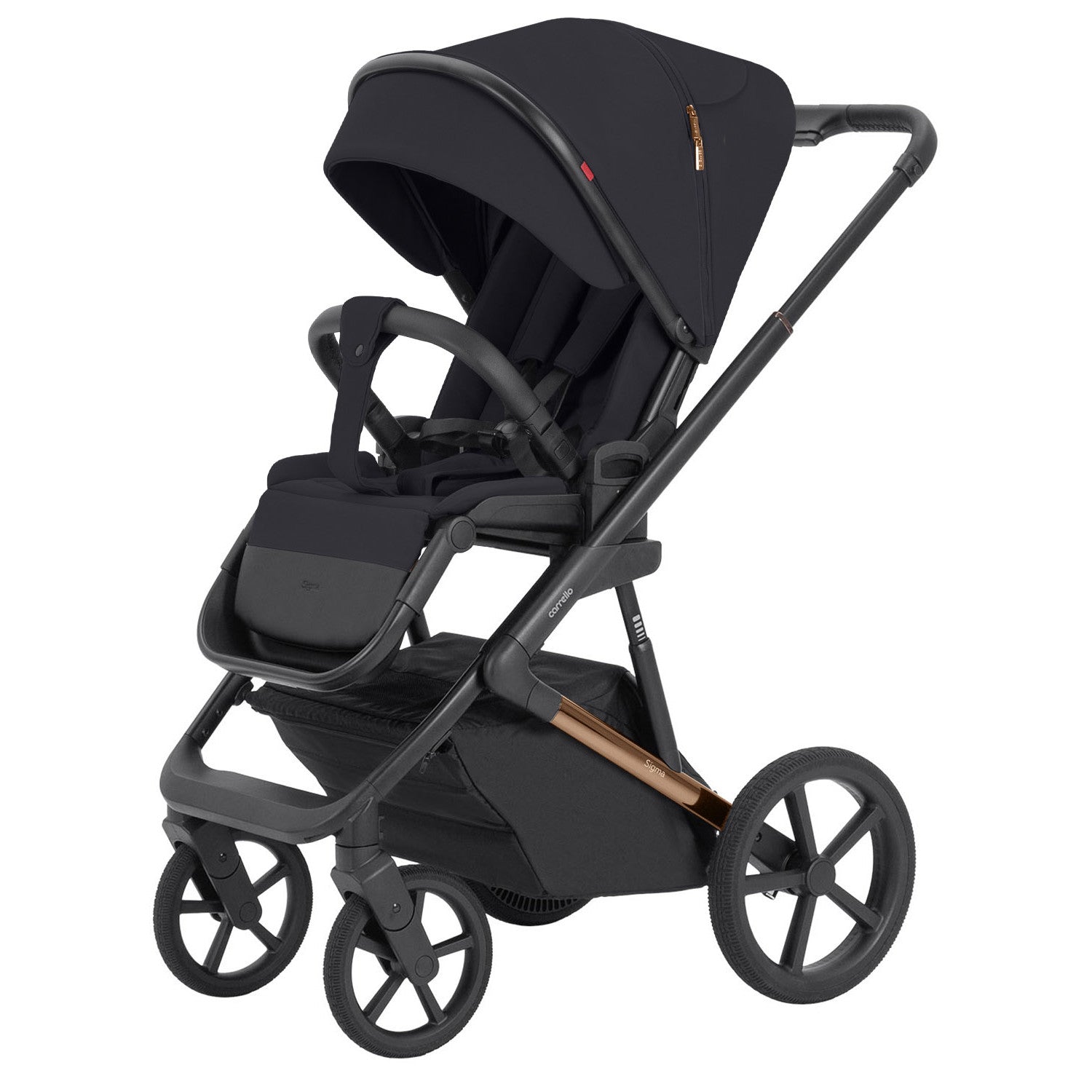 Carucior 2 in 1 Carrello Sigma CRL-6523 Iridium Black, reversibil, suspensie pe cadru, functie troller