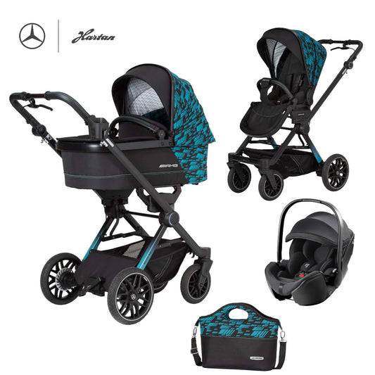 Carucior 3 in 1 Hartan Mercedes-Benz AMG GT2 Hyperblue Limited Edition (852) + scaun auto Roemer Baby Safe Pro