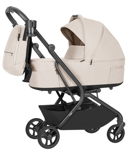 Carucior copii 2 in 1 Carrello Magia 2.0 CRL-6655 Laguna Beige, compact, dimensiuni bagaj de mana, max. 22 Kg, adaptori cos auto