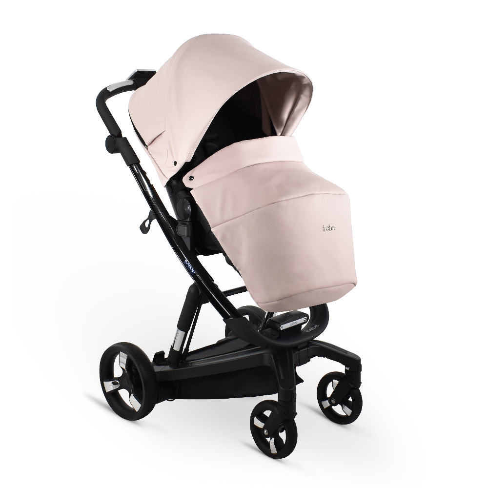 Carucior electric 2 in 1 Ibebe iSTOP & DRiVE FOLLOW ME Piele Ecologica Roz (ISD44), cu leganare automata, max. 22 Kg