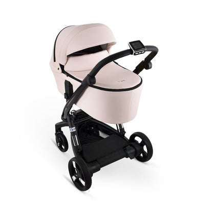 Carucior electric 2 in 1 Ibebe iSTOP & DRiVE FOLLOW ME Piele Ecologica Roz (ISD44), cu leganare automata, max. 22 Kg