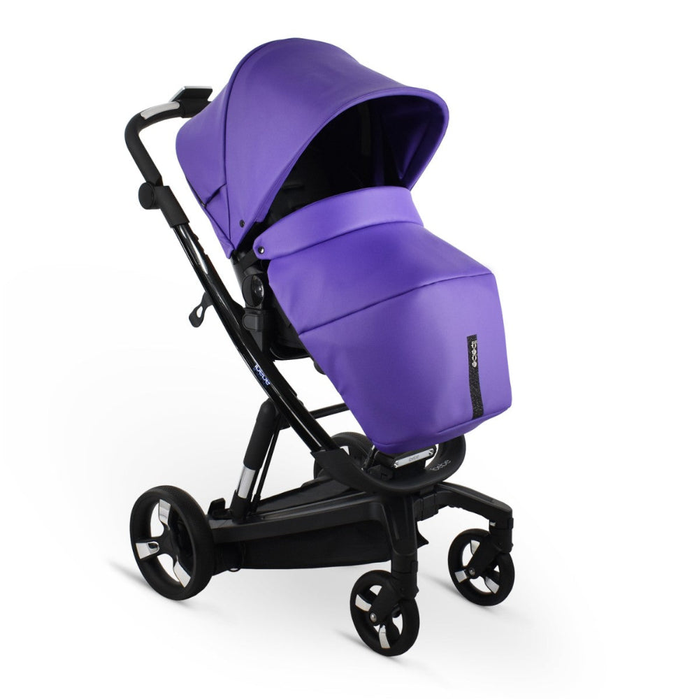 Carucior electric 2 in 1 Ibebe iSTOP & DRiVE FOLLOW ME Piele Ecologica Violet (ISD101), cu leganare automata, max. 22 Kg
