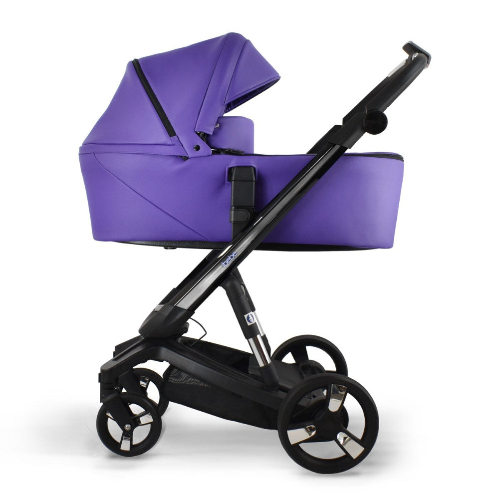 Carucior electric 2 in 1 Ibebe iSTOP & DRiVE FOLLOW ME Piele Ecologica Violet (ISD101), cu leganare automata, max. 22 Kg