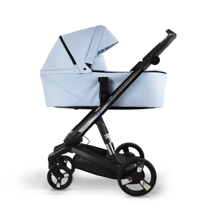 Carucior electric Ibebe iSTOP & DRiVE 2 in 1 Piele ecologica Albastru (ISD47)