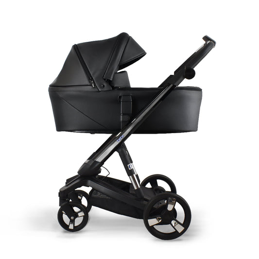 Carucior electric Ibebe iSTOP & DRiVE 2 in 1 Piele ecologica Negru (ISD17)