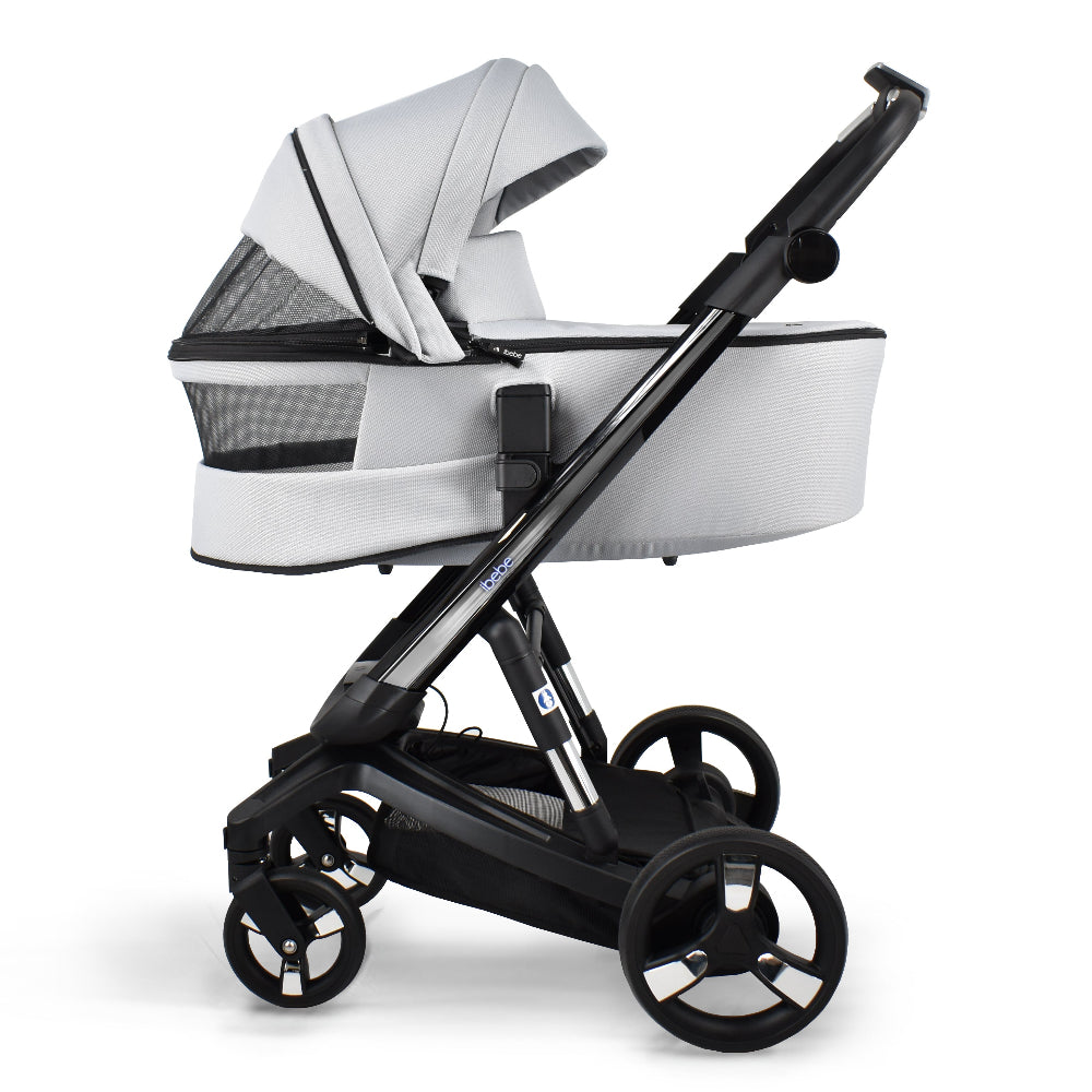 Carucior electric Ibebe iSTOP & DRiVE 2 in 1 Textil Gri (ISD110)