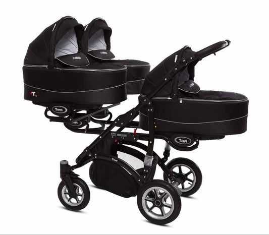Carucior pentru tripleti BabyActive Trippy Premium (TR-07) 3 in 1 Black