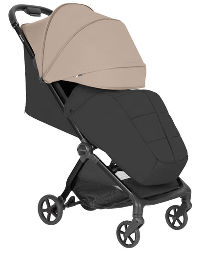 Carucior sport compact Carrello Atom S 2.0 Evening Beige, CRL-5526, bagaj de mana in avion, roti de cauciuc, pliere automata, max. 22 kg, protectie SPF 50/UPF 50+