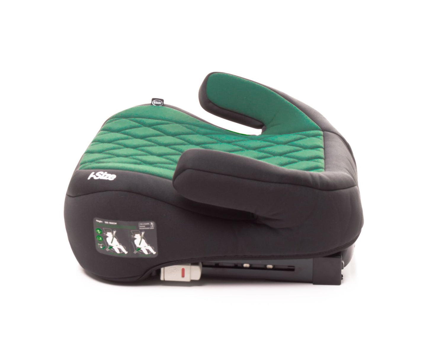 Elevador Isofix 4Baby Hi-Fix 125-150 cm Verde Oscuro, I-Size, conectores ajustables