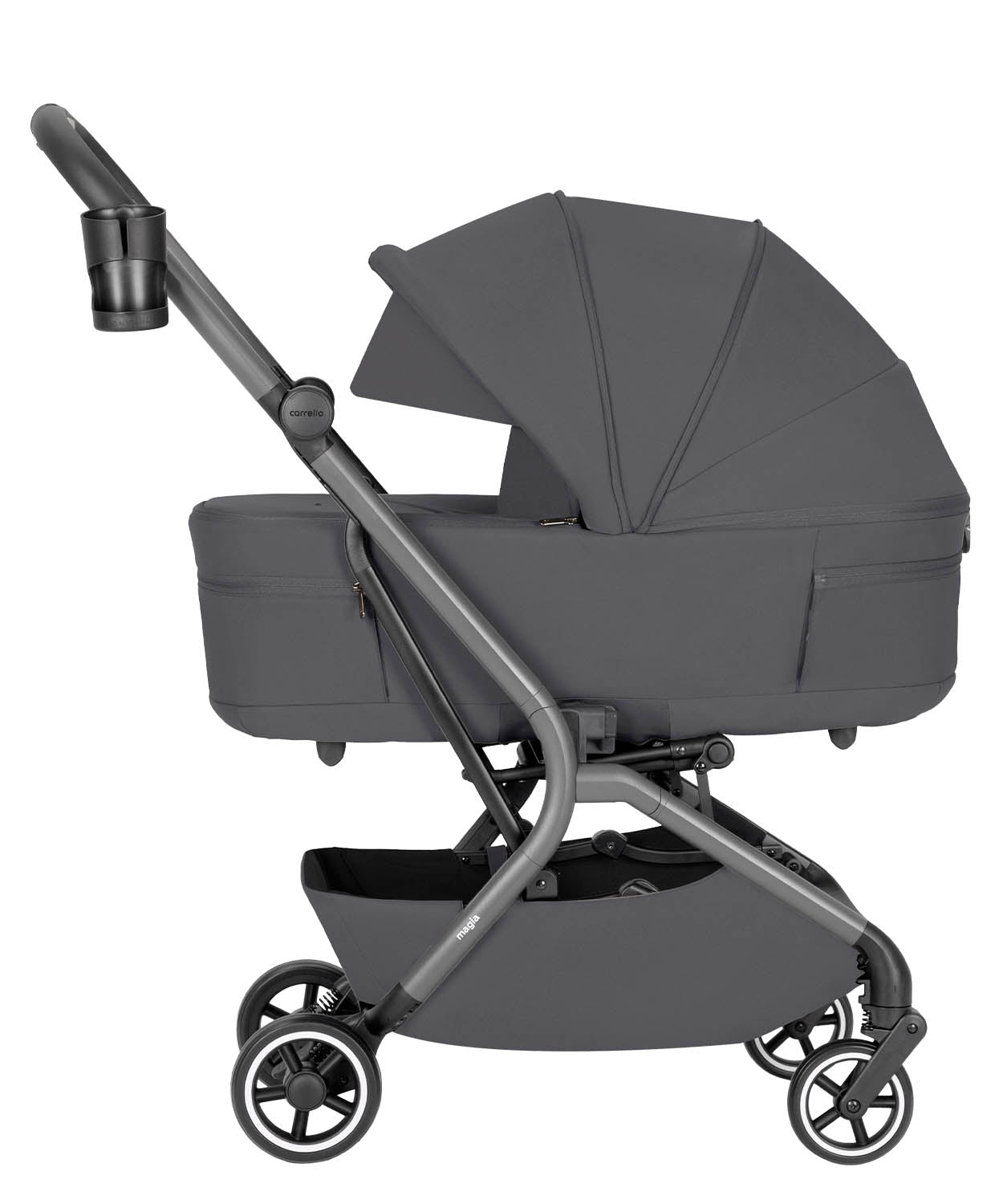 Cochecito de bebé compacto Carrello Magia CRL-6555 2 en 1 Elm Grey, máx. 22 kg, dimensiones de equipaje de mano