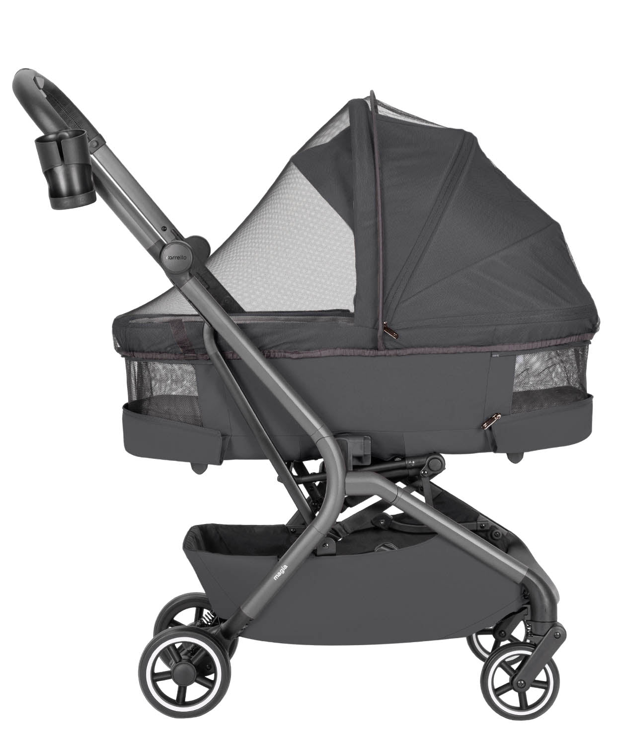 Cochecito 2 en 1 Carrello Magia 2.0 CRL-6655 Elm Grey, compacto, tamaño equipaje de mano, máx. 22 Kg, adaptadores para silla de coche