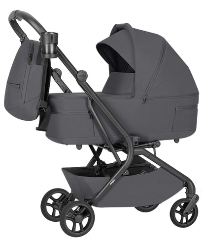 Cochecito 2 en 1 Carrello Magia 2.0 CRL-6655 Elm Grey, compacto, tamaño equipaje de mano, máx. 22 Kg, adaptadores para silla de coche