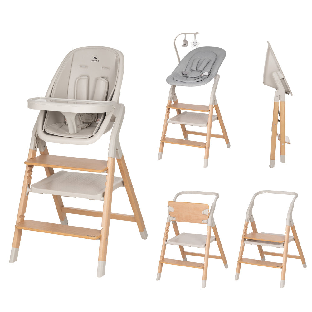 Scaun de masa cu sezlong Carrello ERGO (CRL-16701) 4 in 1 Linen Beige