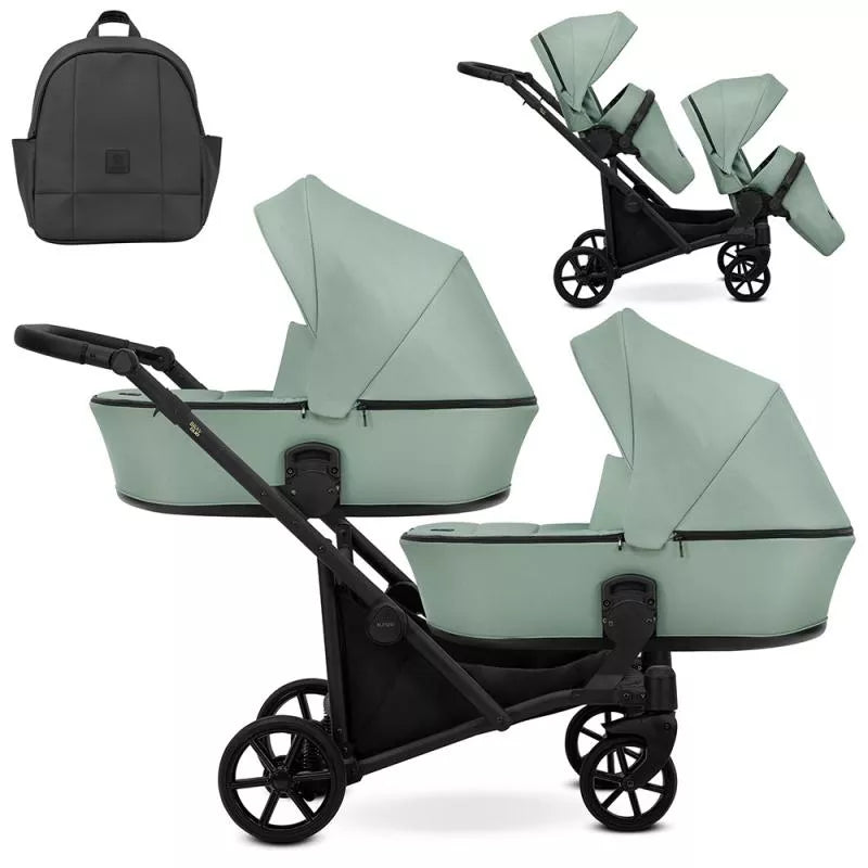 Cochecito doble Kunert Brav Duo 2 en 1 Menta/chasis Negro