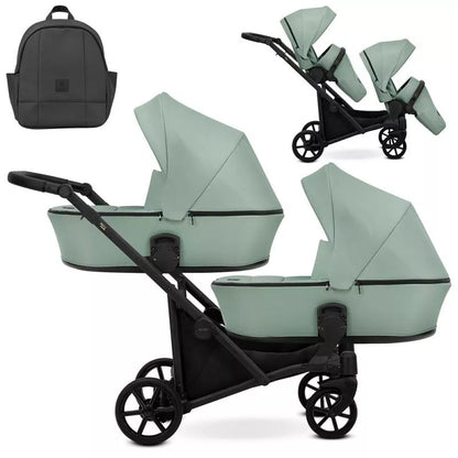 Cochecito doble Kunert Brav Duo 2 en 1 Menta/chasis Negro