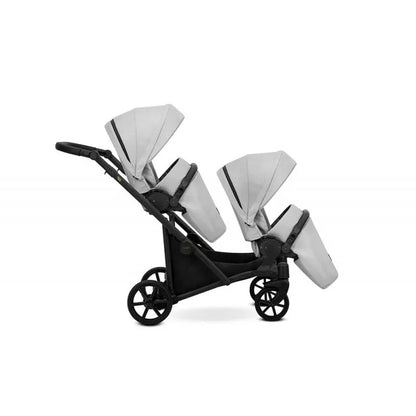Cochecito gemelar Kunert Brav Duo 2 en 1 Gris/chasis Negro
