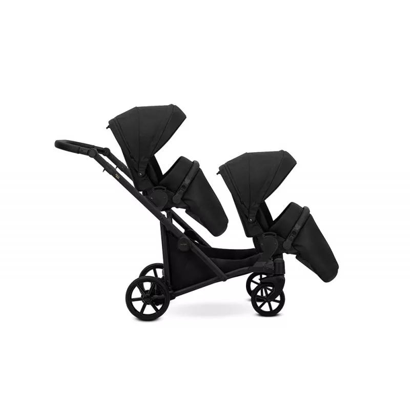 Cochecito gemelar Kunert Brav Duo 2 en 1 Negro/chasis Negro