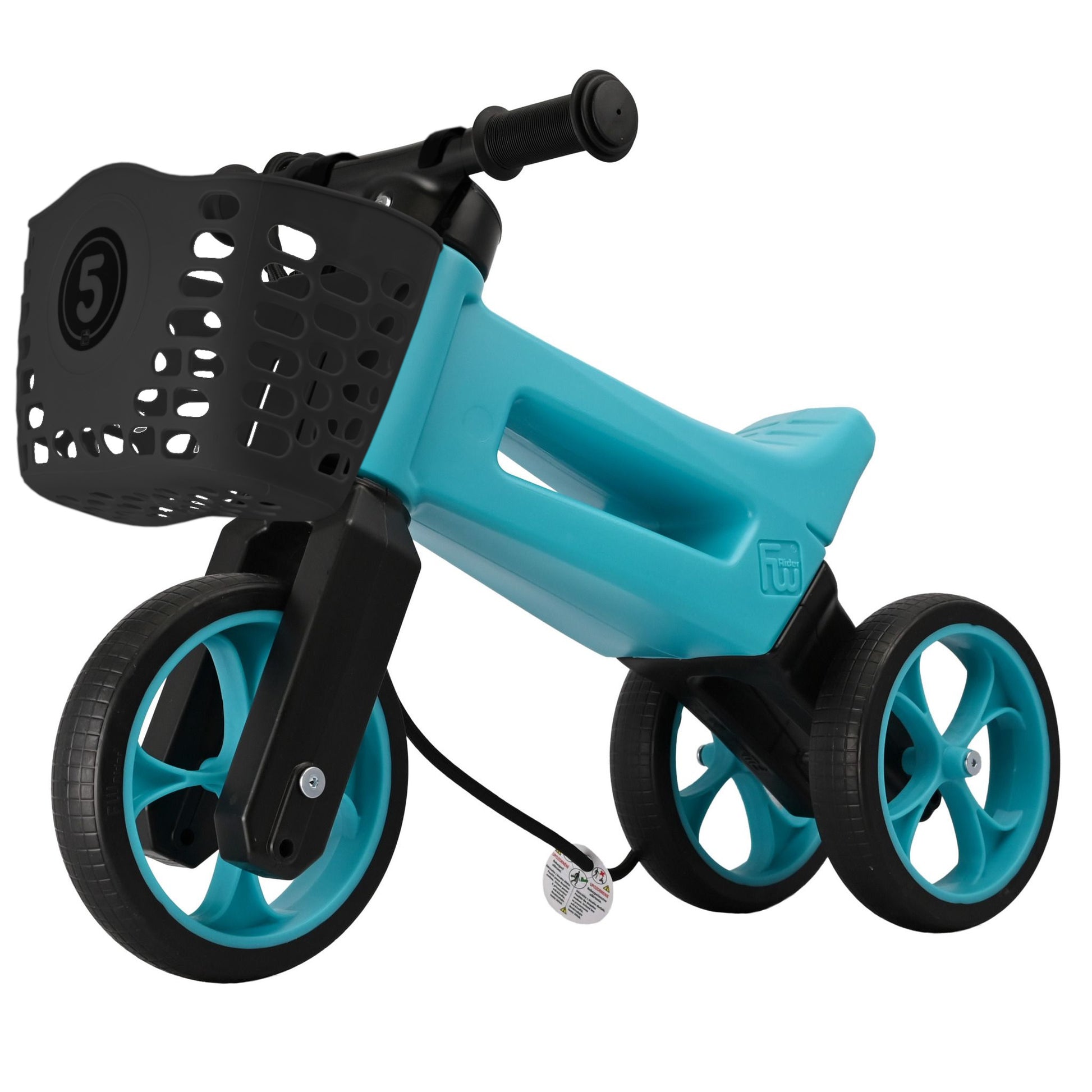 Bicicleta de echilibru cu cosulet Funny Wheels Rider SuperSport 2 in 1 Aqua/Aqua 