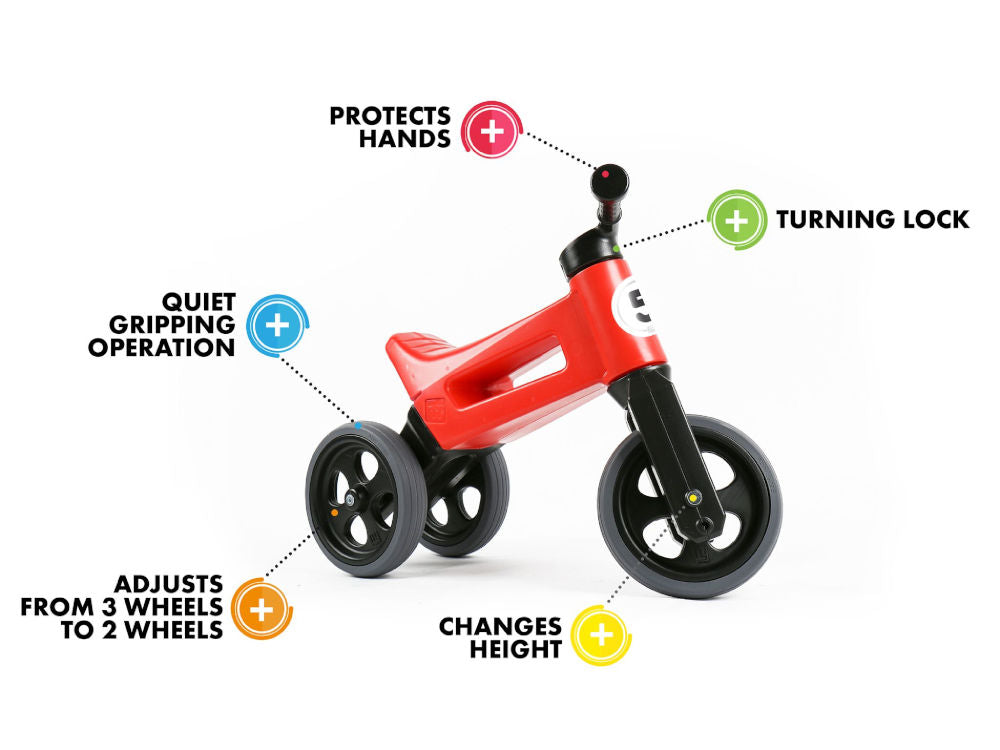 Bicicleta fara pedale Funny Wheels RIDER SPORT 2 in 1 Red bicicleta-fara-pedale
