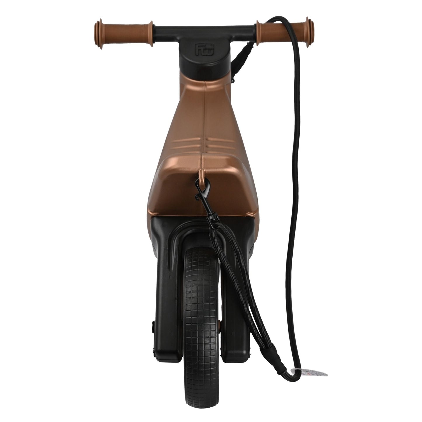 Bicicleta sin pedales con cesta para el manillar, 2 en 1, 18+ meses, neumáticos y puños de goma, 4 niveles de ajuste de altura, Funny Wheels Rider SuperSport Cobre/Negro
