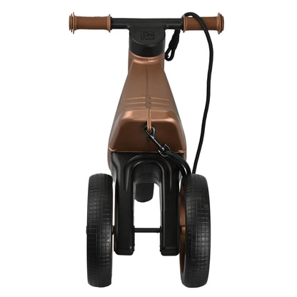 Bicicleta sin pedales con cesta para el manillar, 2 en 1, 18+ meses, neumáticos y puños de goma, 4 niveles de ajuste de altura, Funny Wheels Rider SuperSport Cobre/Negro