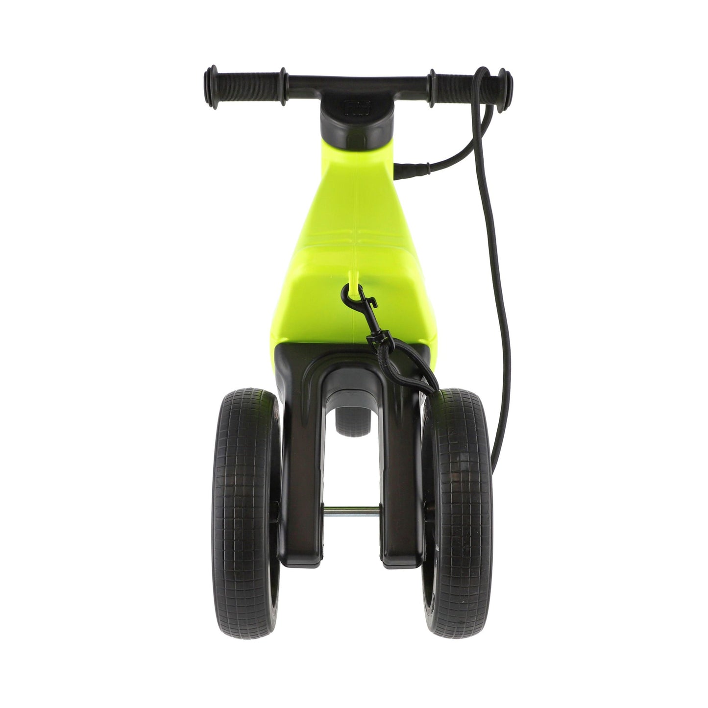 Bicicleta sin pedales con cesta para manillar, 2 en 1, 18+ meses, neumáticos y puños de goma, 4 niveles de ajuste de altura, Funny Wheels Rider SuperSport Lima/Negro